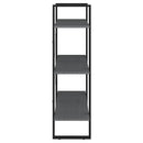 vidaXL háromszintes szürke tömör fenyőfa könyvszekrény 80x30x105 cm
