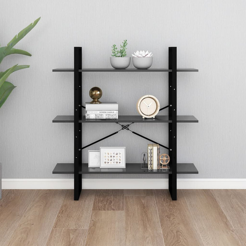 vidaXL szürke forgácslap könyvszekrény 100 x 30 x 105 cm