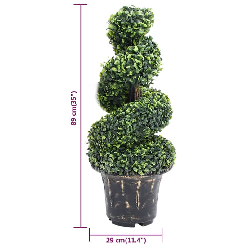 vidaXL zöld spirálalakú cserepes műpuszpáng 89 cm