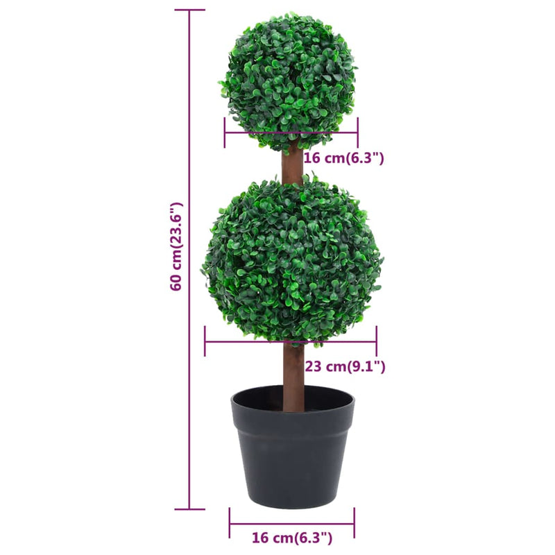 vidaXL zöld gömbalakú cserepes műpuszpáng 60 cm