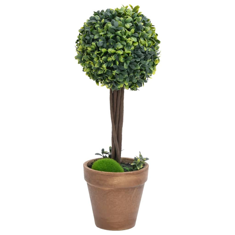 vidaXL 2 db zöld gömbalakú cserepes műpuszpáng 33 cm