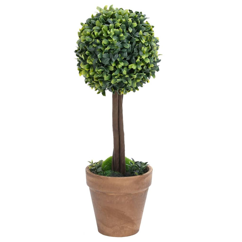 vidaXL 2 db zöld gömbalakú cserepes műpuszpáng 33 cm