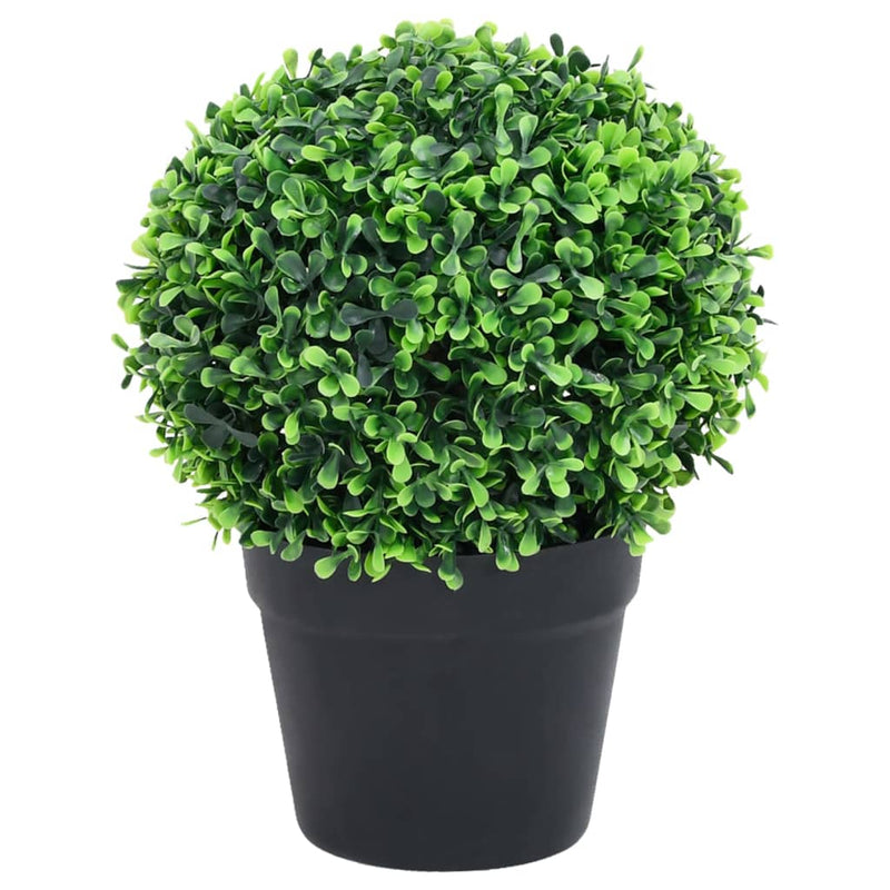 vidaXL 2 db zöld gömbalakú cserepes műpuszpáng 37 cm