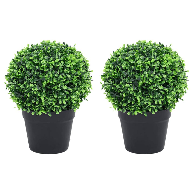 vidaXL 2 db zöld gömbalakú cserepes műpuszpáng 32 cm