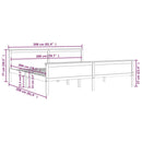 vidaXL mézbarna tömör fenyőfa ágykeret 200 x 200 cm