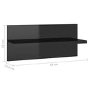 vidaXL 2 db magasfényű fekete fali polc 40 x 11,5 x 18 cm