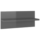 vidaXL 4 db magasfényű szürke fali polc 40 x 11,5 x 18 cm