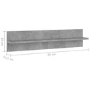 vidaXL 2 db betonszürke forgácslap fali polc 80 x 11,5 x 18 cm