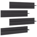 vidaXL 4 db magasfényű szürke szerelt fa fali polc 80 x 11,5 x 18 cm