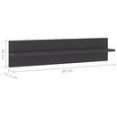 vidaXL 4 db magasfényű szürke szerelt fa fali polc 80 x 11,5 x 18 cm