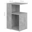 vidaXL betonszürke szerelt fa kisasztal 36 x 30 x 56 cm