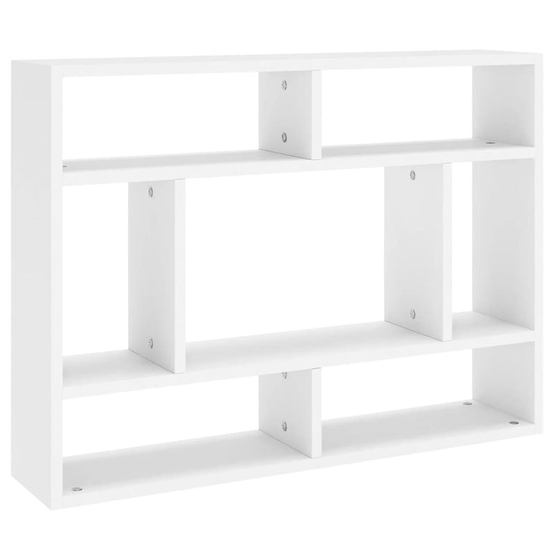 vidaXL fehér szerelt fa fali polc 75 x 16 x 55 cm