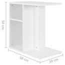 vidaXL fehér szerelt fa kisasztal 50 x 30 x 50 cm