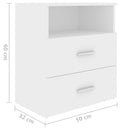 vidaXL 2 db fehér éjjeliszekrény 50 x 32 x 60 cm