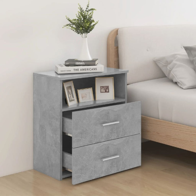 vidaXL 2 db betonszürke éjjeliszekrény 50 x 32 x 60 cm