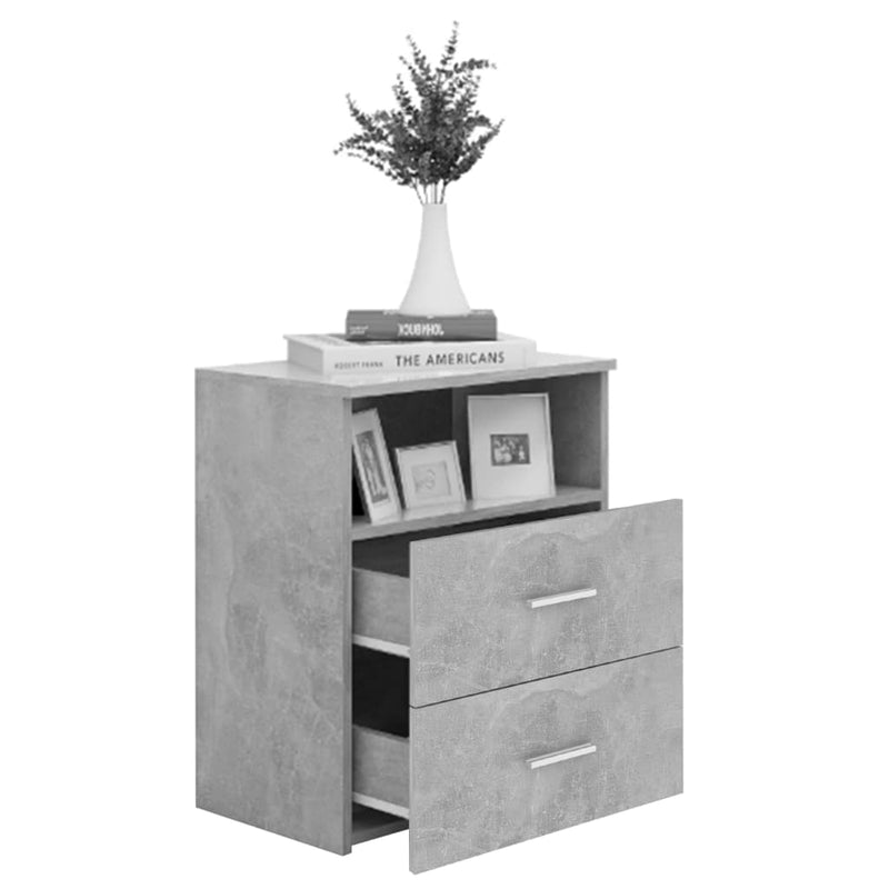 vidaXL 2 db betonszürke éjjeliszekrény 50 x 32 x 60 cm