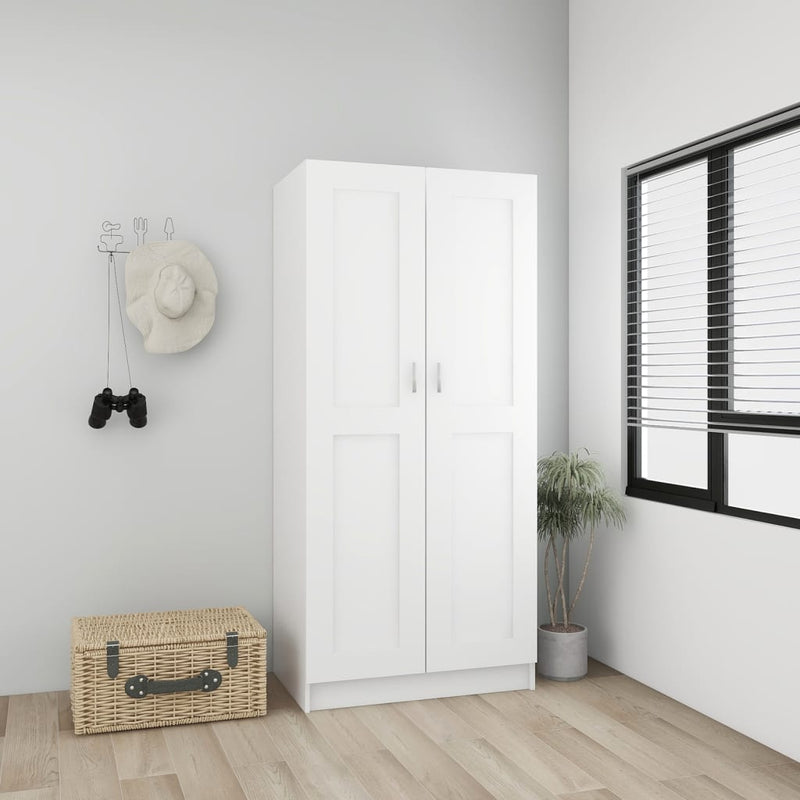 vidaXL fehér szerelt fa ruhásszekrény 82,5 x 51,5 x 180 cm
