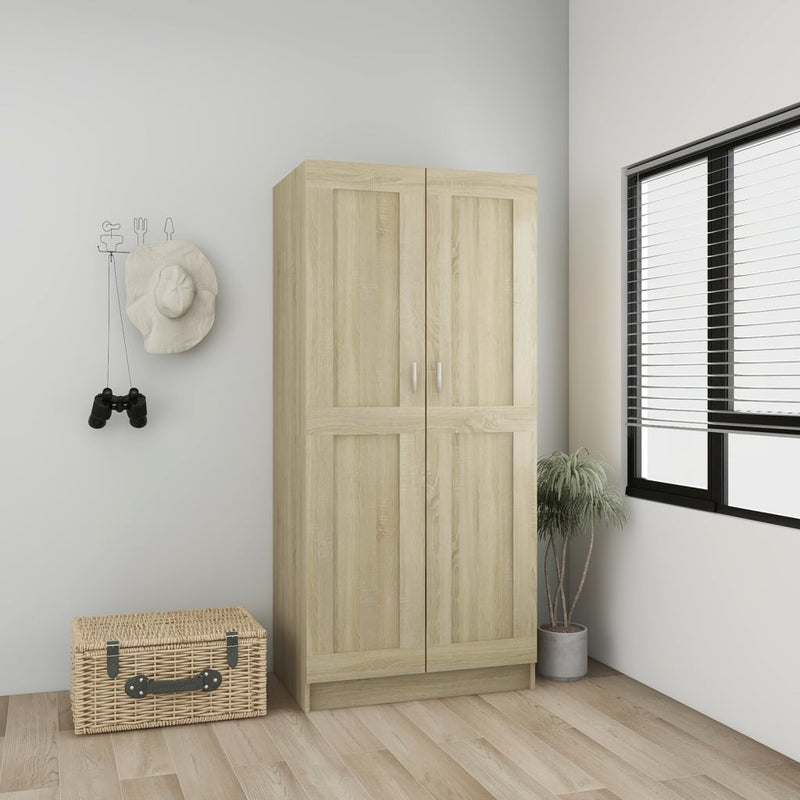 vidaXL sonoma tölgy színű szerelt fa ruhásszekrény 82,5x51,5x180 cm