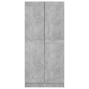 vidaXL betonszürke szerelt fa ruhásszekrény 82,5 x 51,5 x 180 cm
