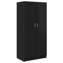 vidaXL magasfényű fekete forgácslap ruhásszekrény 82,5 x 51,5 x 180 cm