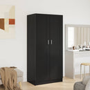 vidaXL magasfényű fekete forgácslap ruhásszekrény 82,5 x 51,5 x 180 cm