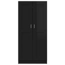 vidaXL magasfényű fekete forgácslap ruhásszekrény 82,5 x 51,5 x 180 cm
