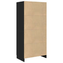 vidaXL magasfényű fekete forgácslap ruhásszekrény 82,5 x 51,5 x 180 cm