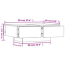 vidaXL betonszürke szerelt fa dohányzóasztal 90 x 60 x 31 cm