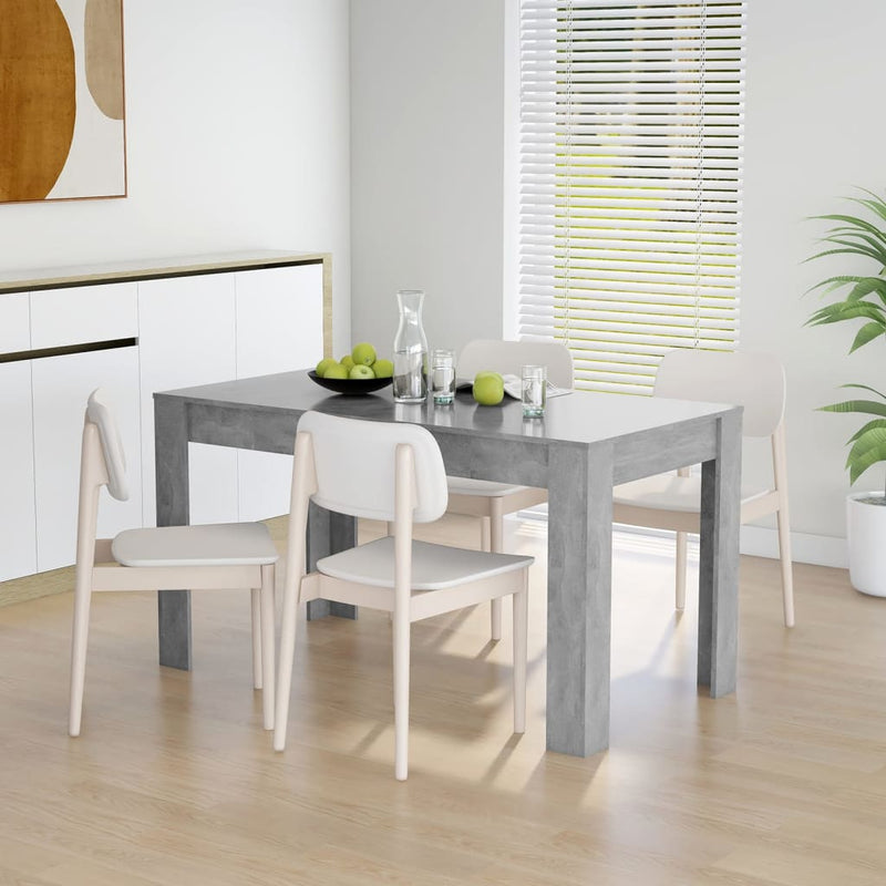 vidaXL betonszürke szerelt fa étkezőasztal 140 x 74,5 x 76 cm