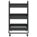 vidaXL fekete acél 3 szintes kocsi 43 x 34 x 79 cm