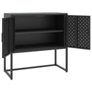 vidaXL fekete acél tálalószekrény 75 x 35 x 75 cm