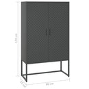 vidaXL antracitszürke acél magasszekrény 80 x 35 x 135 cm