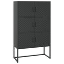 vidaXL fekete acél magasszekrény 80 x 35 x 135 cm