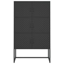 vidaXL fekete acél magasszekrény 80 x 35 x 135 cm