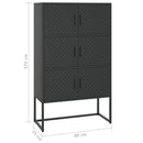 vidaXL fekete acél magasszekrény 80 x 35 x 135 cm
