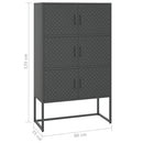 vidaXL antracitszürke acél magasszekrény 80 x 35 x 135 cm