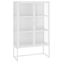 vidaXL fehér acél és edzett üveg magasszekrény 80 x 35 x 135 cm