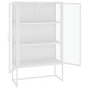 vidaXL fehér acél és edzett üveg magasszekrény 80 x 35 x 135 cm