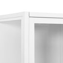 vidaXL fehér acél és edzett üveg magasszekrény 80 x 35 x 135 cm