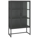 vidaXL antracitszürke acél és edzett üveg magasszekrény 80x35x135 cm