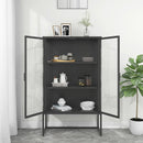 vidaXL antracitszürke acél és edzett üveg magasszekrény 80x35x135 cm