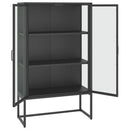 vidaXL antracitszürke acél és edzett üveg magasszekrény 80x35x135 cm