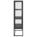 vidaXL antracitszürke acél és edzett üveg magasszekrény 80x35x135 cm