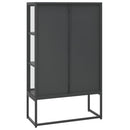 vidaXL antracitszürke acél és edzett üveg magasszekrény 80x35x135 cm