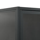 vidaXL antracitszürke acél és edzett üveg magasszekrény 80x35x135 cm