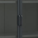vidaXL antracitszürke acél és edzett üveg magasszekrény 80x35x135 cm