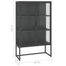 vidaXL antracitszürke acél és edzett üveg magasszekrény 80x35x135 cm