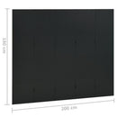 vidaXL fekete acél 5-paneles paraván 200 x 180 cm