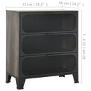 vidaXL szürke fém és MDF tárolószekrény 72 x 36 x 82 cm
