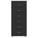 vidaXL fekete fém mobil iratszekrény 28 x 41 x 69 cm